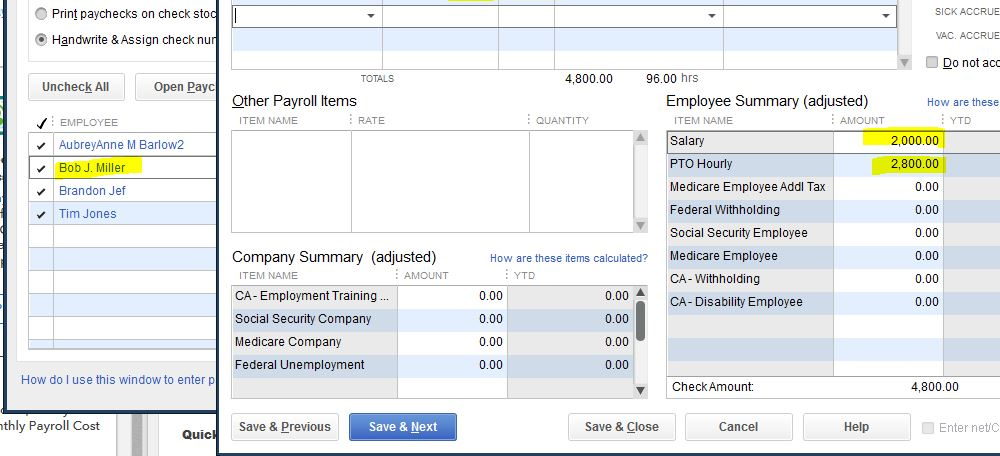 Paycheck QuickBooks